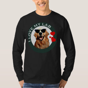 I Love My Labrador Retriever Green Active T-Shirt