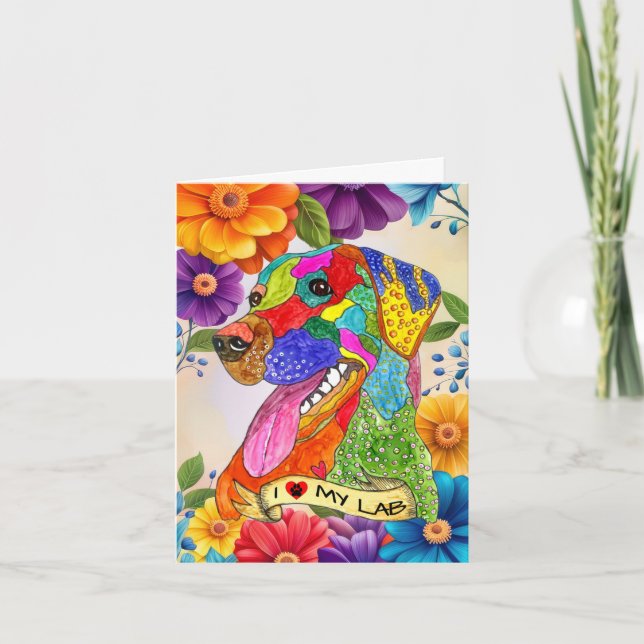 I Love My Labrador Retriever Greeting Card (Front)