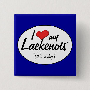 I Love My Laekenois (It's a Dog) 15 Cm Square Badge
