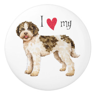 I Love my Lagotto Ceramic Knob