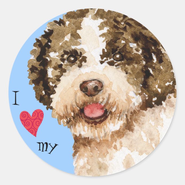 I Love my Lagotto Classic Round Sticker (Front)