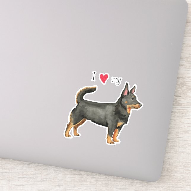 I Love my Lancashire Heeler Vinyl Sticker (Detail)