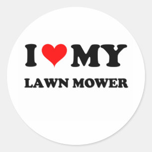 I Love My Lawn Mower Classic Round Sticker