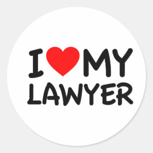I love my lawyer classic round sticker
