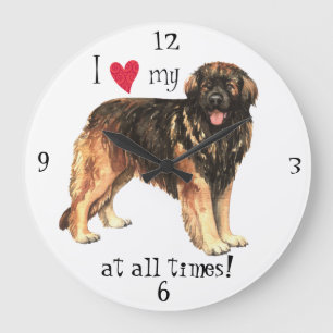 I Love my Leonberger Large Clock