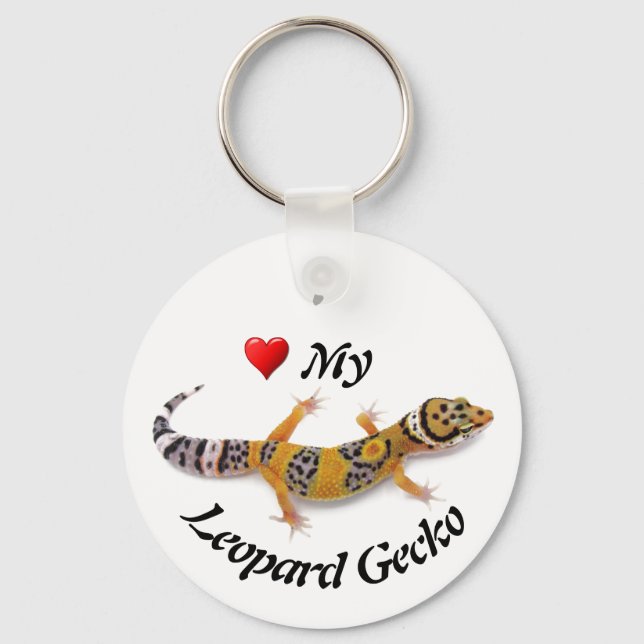I Love My Leopard Gecko Key Ring (Front)