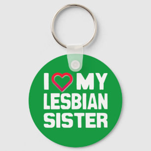 I LOVE MY LESBIAN SISTER - -.png Key Ring