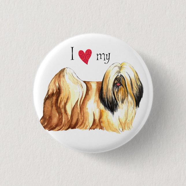 I Love my Lhasa Apso 3 Cm Round Badge (Front)