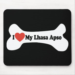 I Love My Lhasa Apso - Dog Bone Mouse Mat