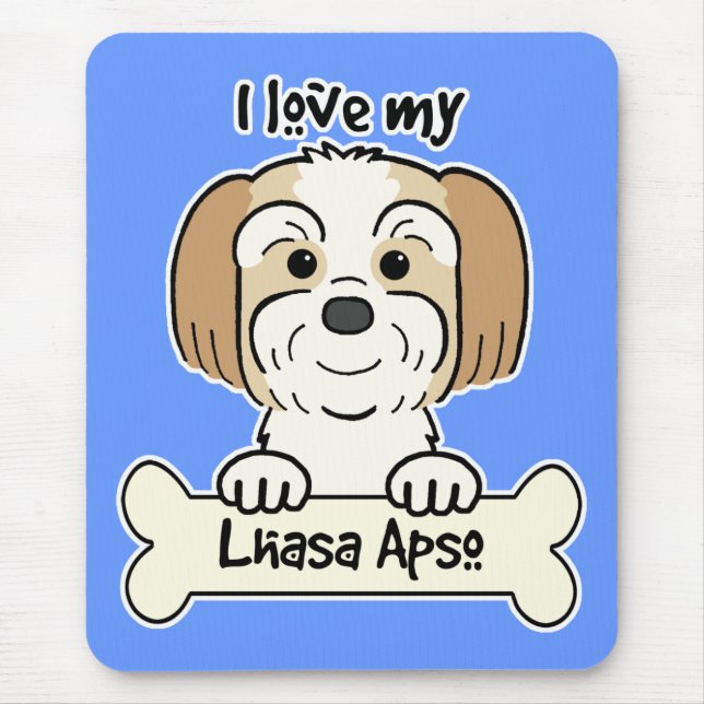 I Love My Lhasa Apso Mouse Mat (Front)