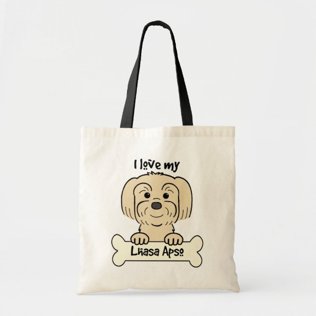 I Love My Lhasa Apso Tote Bag (Front)