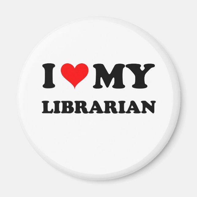 I Love My Librarian Magnet (Front)