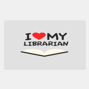 I love my librarian rectangular sticker