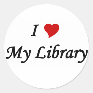 I love my library classic round sticker