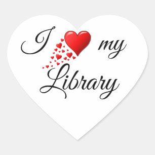 I love my Library heart sticker