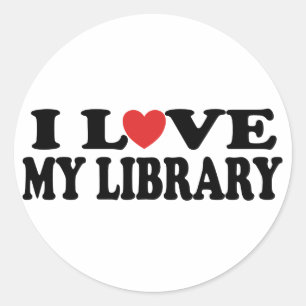 I Love My Library Librarian Gift Classic Round Sticker
