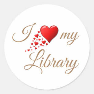 I Love My Library Round Sticker Sheet
