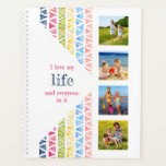 I Love my Life Photo Collage - Colourful Watercolo Planner<br><div class="desc">This colourful and stylish planner is set up ready for you to add your own photos and custom text. The template is set up for you to add 8 photos - 4 on the front and 4 on the back. You can also edit the sample text, which currently reads "I...</div>