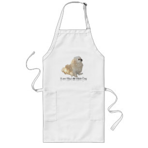 I Love My Little White Dog - Pekingese ! Long Apron