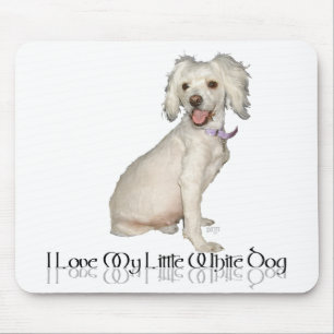 I Love My Little White Dog - Poodle / Bichon Mix Mouse Mat