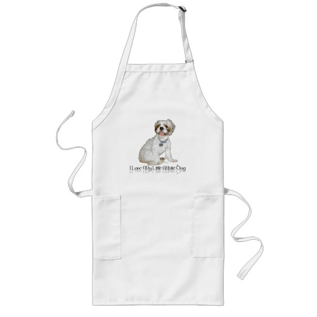 I Love My Little White Dog - Shih Tzu Long Apron (Front)