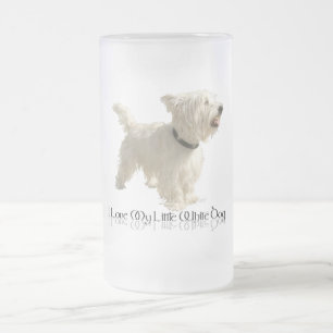 I Love My Little White Dog - Westie Frosted Glass Beer Mug