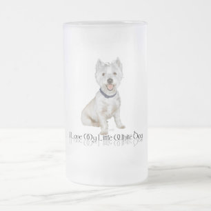 I Love My Little White Dog - Westie Frosted Glass Beer Mug