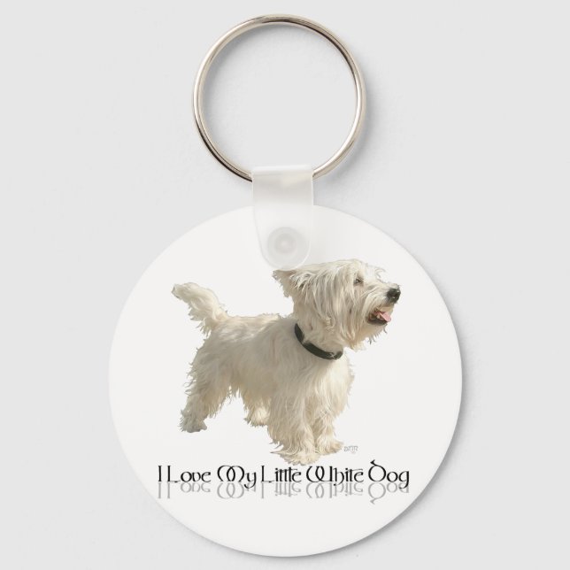 I Love My Little White Dog - Westie Key Ring (Front)