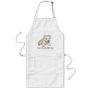 I Love My Little White Dog - Westie Puppy Long Apron