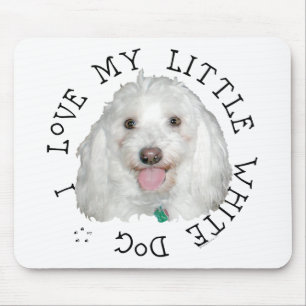I Love My Little White (Rescue) Dog Mouse Mat