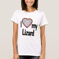 I Love My Lizard - Cute Red Heart Photo Frame