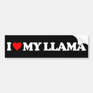 I LOVE MY LLAMA BUMPER STICKER