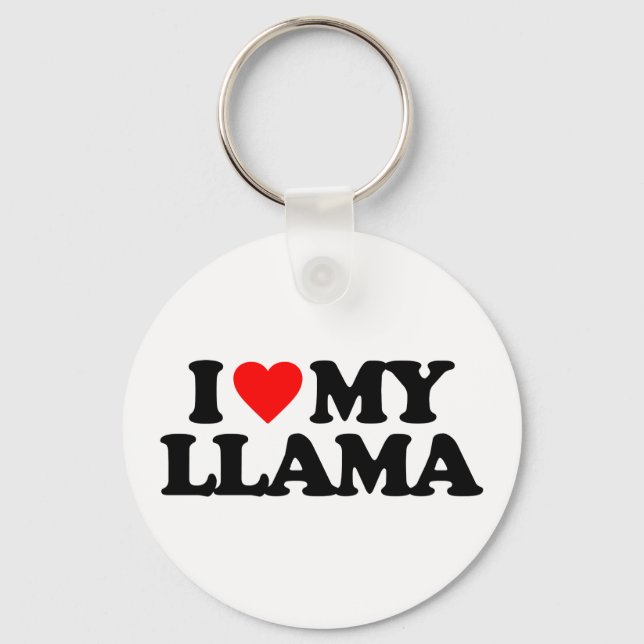 I LOVE MY LLAMA KEY RING (Front)