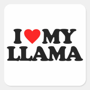 I LOVE MY LLAMA SQUARE STICKER