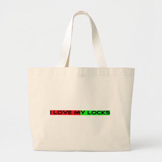 I LOVE MY LOCKS LARGE TOTE BAG (Front)