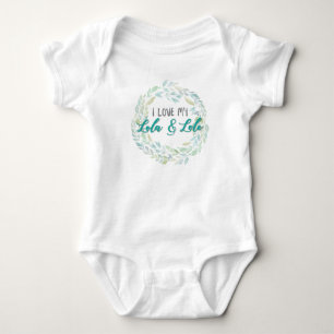 I Love My Lola & Lolo Wreath Baby Bodysuit