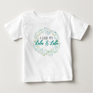 I Love My Lola & Lolo Wreath Baby T-Shirt