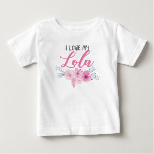 I Love My Lola Pink Bouquet Baby T-Shirt