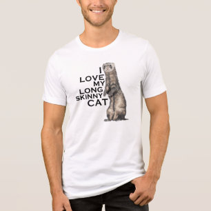 I Love My Long Skinny Cat with Sable Ferret Tri-Blend Shirt