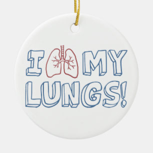 I Love My Lungs Ceramic Tree Decoration