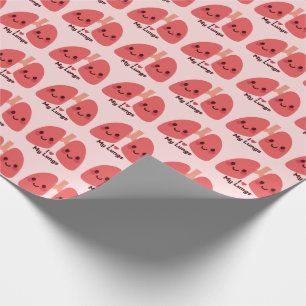 I Love My Lungs – Cute Smiling Lungs Wrapping Paper