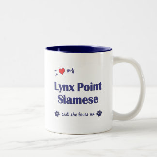 I Love My Lynx Point Siamese (Female Cat) Two-Tone Coffee Mug
