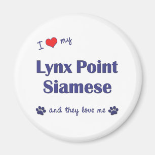 I Love My Lynx Point Siamese (Multiple Cats) Magnet