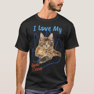 I Love My Maine Coon Best Cat Lover Paw Print ! T-Shirt