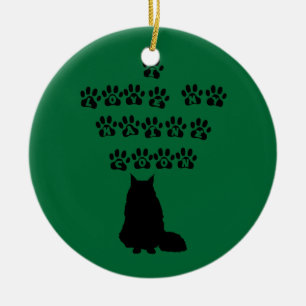 I Love My Maine Coon--Black Text Ceramic Tree Decoration