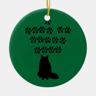 I Love My Maine Coon--Black Text Ceramic Tree Decoration
