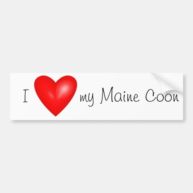 I love my Maine Coon bumper sticker (Front)