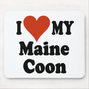 I Love My Maine Coon Cat Gifts and Apparel Mouse Mat