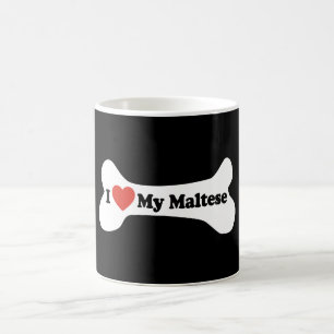 I Love My Maltese - Dog Bone Coffee Mug