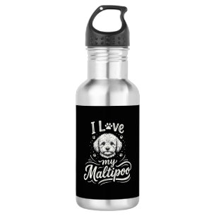I Love My Maltipoo Dog Lover 532 Ml Water Bottle